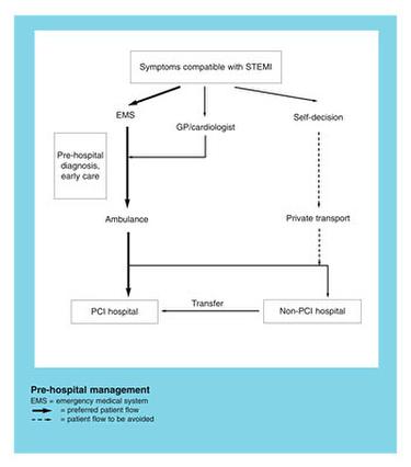 Pre-Hospital Management Flow of STEMI (diagram)